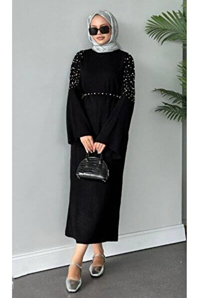 DAMGA Collection Women's Long Pearl Detailed Knitwear Dress