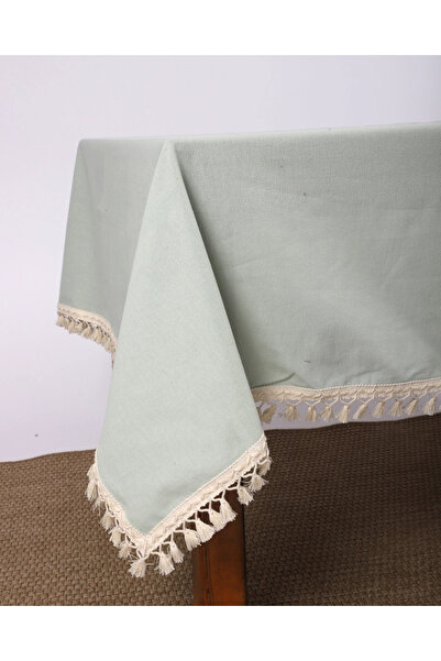 NDC HOME Față de masă premium verde salvie cu pompon