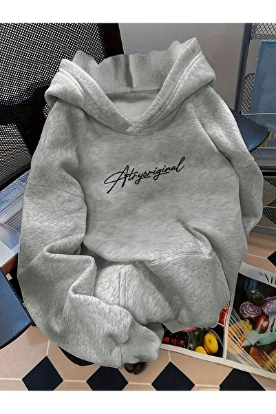 Deocept سويت شيرت للجنسين بتصميم بسيط مطبوع بغطاء رأس بجيب الكنغر مريح وقصة ق...