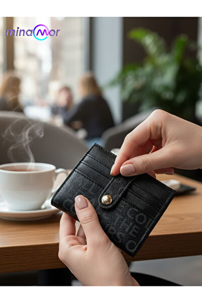 Minamor Women's Wallet with Text Pattern