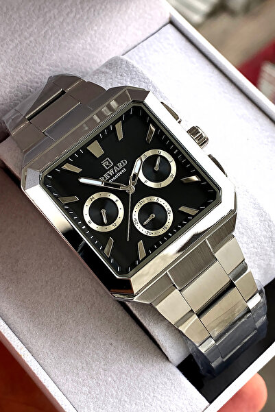 Reward ساعة يد رجالية أصلية بضمان لمدة عامين مع سوار فولاذي وعلبة