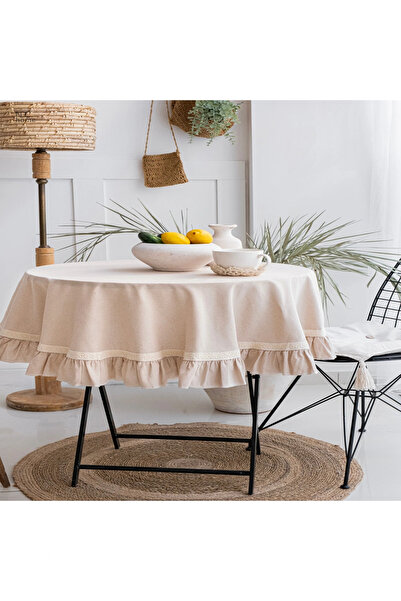 NDC HOME Бежева спеціальна серія скатертина з рюшами