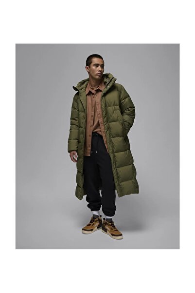 Nike Flight Men's Long Coat Green - Duck down Filled Water-Repellent Heat Ins...