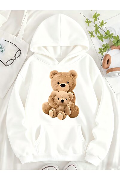 Deocept سويت شيرت للجنسين لطيف على شكل دب مطبوع بغطاء رأس بجيب كنغر مريح وقصة...