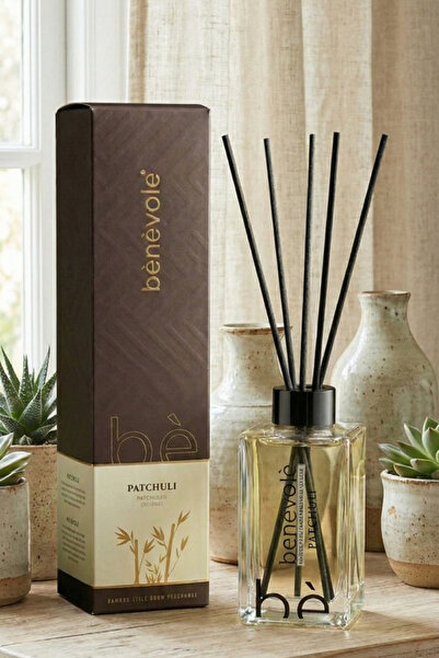 Benevole Patchulı Bambu Çubuklu Oda Kokusu Şık Cam Şişe, Uzun Süre Kalıcı Fer...