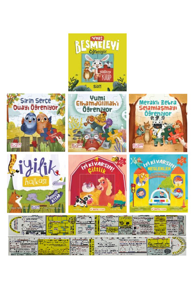 Timaş Çocuk Yapbozlu Kitaplar 7'li Set / Yobi Besmeleyi Öğreniyor+Yumi elhamd...