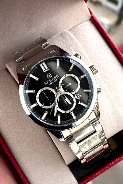 Reward ساعة يد رجالية أصلية بضمان لمدة عامين مع سوار فولاذي وعلبة