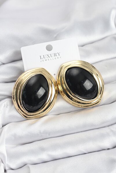 Inure Jewelry أقراط نسائية من النحاس الأسود على شكل اللوز بتصميم عتيق ذهبي