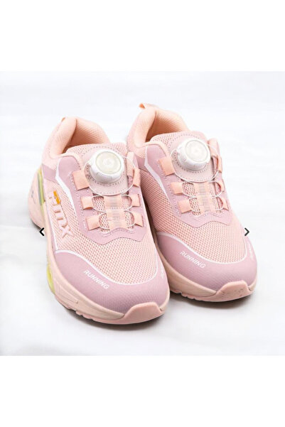 pediashoes Girls' Pink Color Smart Roller Lace-Up Comfort Daily Sports Shoes