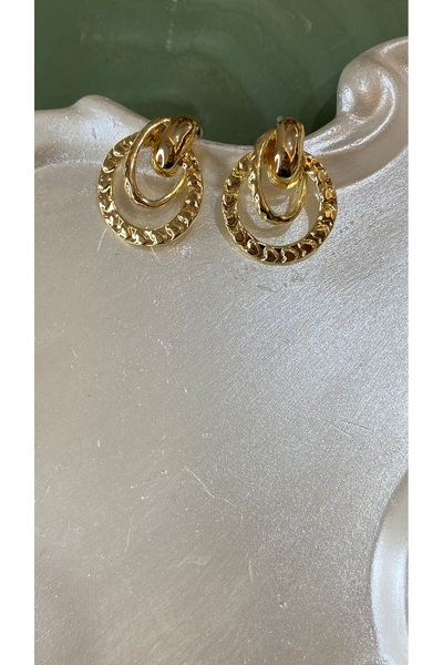 SELUVİA Kadın VIP 14K Renk İç İçe Geçmiş Sarmal Çelik Küpe – Paslanmaz, Şık v...