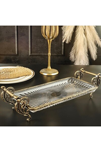 hediye Esterhomedecor Glass Serving Plate 37*20cm