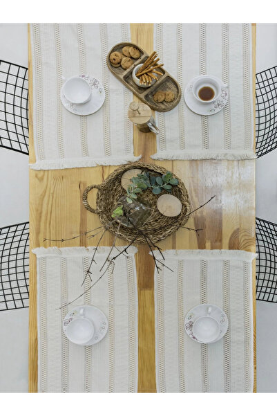 NDC HOME مفرش دانتيل خام محبوك مقاس 35x55