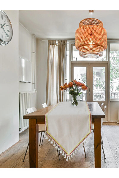 NDC HOME Ακατέργαστο λινό Pompom Runner