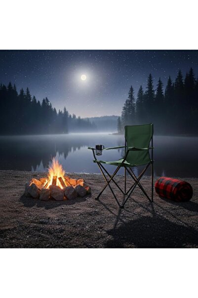 AL SAHIR GARMENT INDUSTRY L.L.C Portable Folding Camping Chair with Cup Holder Pack Of 2 – Lightweight Collapsible Outdoor Chair f