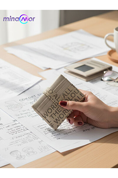 Minamor Women's Wallet with Text Pattern