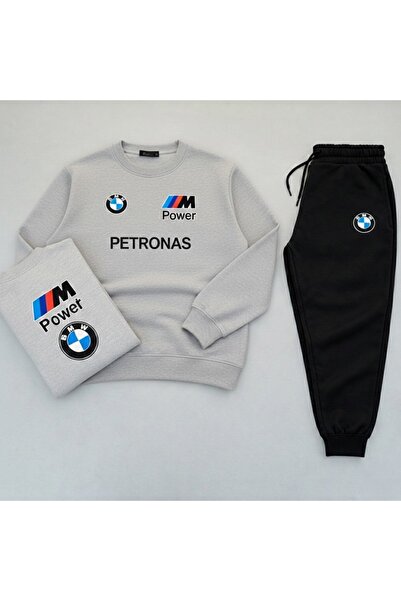 NewCabin Petronas Printed Bmw m Power 2 Thread Inner Fleece Tracksuit Set – U...
