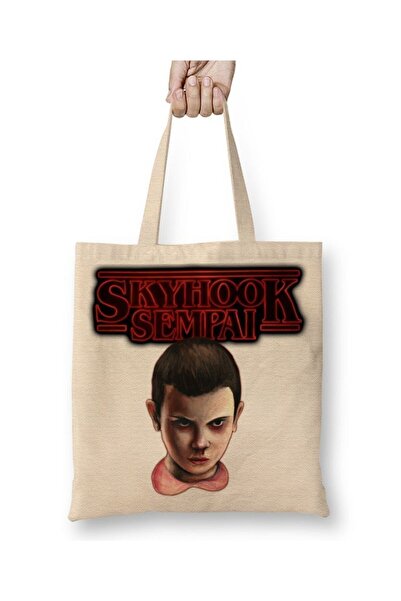 Toyaso Stranger Things Stranger Sempai White Tote Bag Long Handle Shopping Ba...