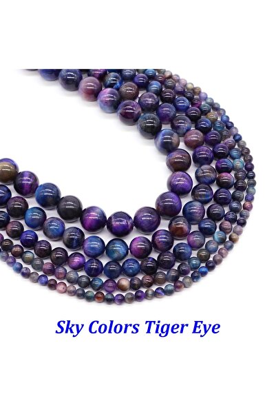 Choice71 خرز عين النمر بألوان السماء، من 56 إلى 60 قطعة، خرز عين النمر الغامض...