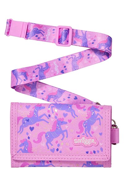 SMIGGLE Adventurous Children's Wallet with Strap Pink – Licensed Children's W...
