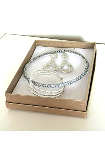 FashionForYou Emporia set, earrings, necklace and bracelet made of semi-preci...