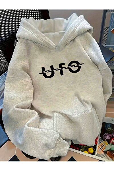 Deocept Unisex Ufo Printed Hooded Kangaroo Pocket Comfortable Fit Oversized C...