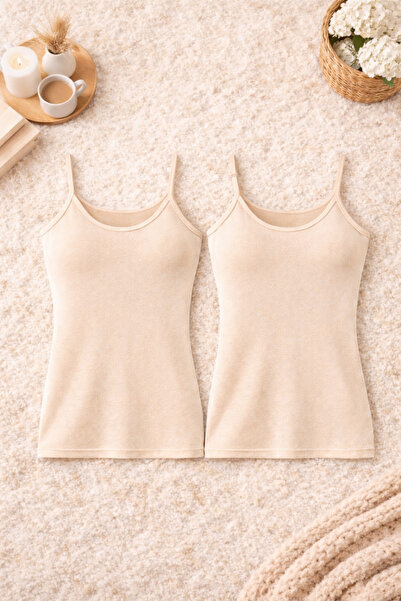 ROZELT Women's Cotton Stretch Fabric Thread Strap Top, Combed Cotton, 2-Piece...