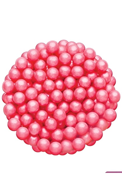 telaşe memuru Draje Pembe Boncuk 8 mm 45gr - Yenilebilir Pasta Süsü
