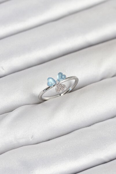 Inure Jewelry Brass Silver Color Clover Model Women's Ring