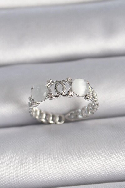 Inure Jewelry Rice silver color adjustable zircon stone white enamel combined...