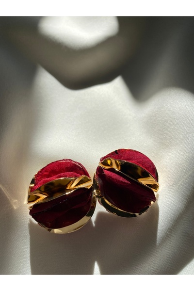 JEWELRY Textured Gold Round Earrings