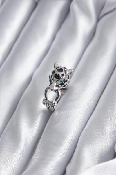 Inure Jewelry Silver Color Tiger Model Zircon Stone Detail VIP Women's Ring