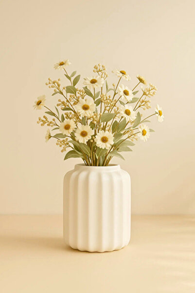 Woodcept. Asteria White Nordic Style Modern Minimalist Decorative Ceramic Vas...