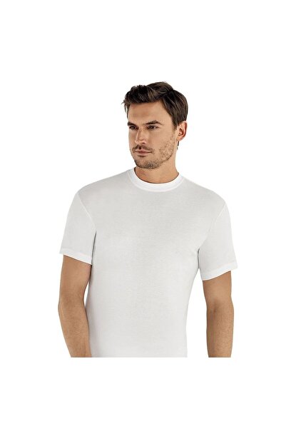 Şahinler Men'S, White, Short Sleeve, Collared, Ribbed 6-Pack Undershirt