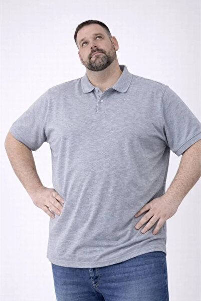 freedom store Men's Pique Fabric Buttoned Collar Oversized Plus Size Casual S...