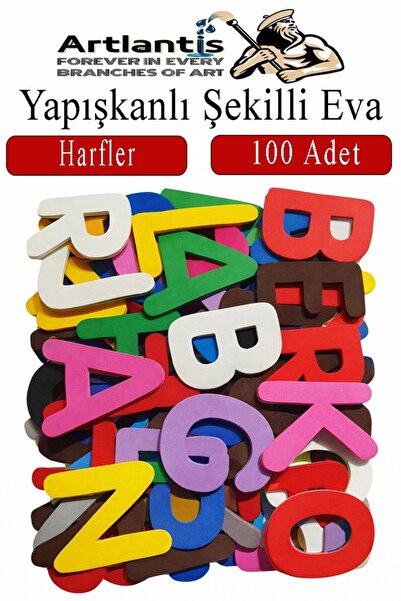 Artlantis Şekilli Eva Yapışkanlı Harf 100 lü 1 Paket Kendinden Yapışkanlı Eva...