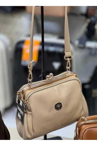 mercan bags Kadın Klipsli 4 Bölmeli Ayarlanabilir Çapraz Askılı Yumuşak Suni ...