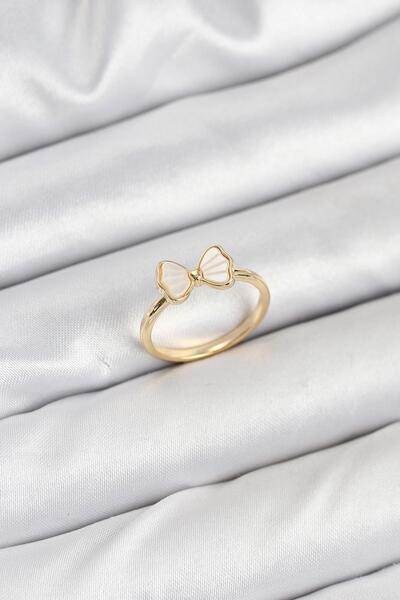 Inure Jewelry Brass Gold Color Bow Model Women's Ring