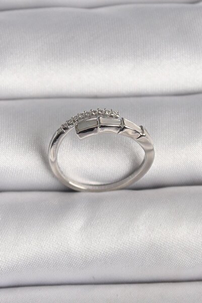 Inure Jewelry Brass Silver Color Zircon Stone Snake Model Adjustable Ring