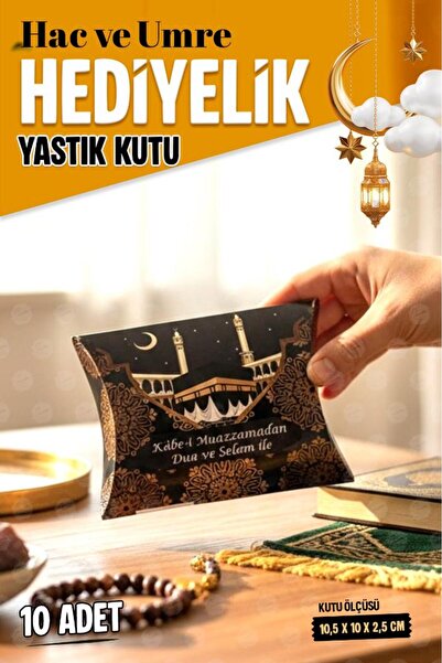 t tuğset etiket Hac Umre Ramazan Karton Yastık Hediye Kutusu 10 adet Umre Hac...