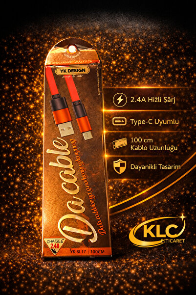 YK Design TYPCE USB ŞARJ RED KABLO