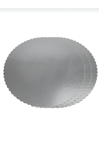 telaşe memuru 32 cm Gümüş Pasta Altlığı - Turta Altlığı - 1 Adet - Kalın Kağı...