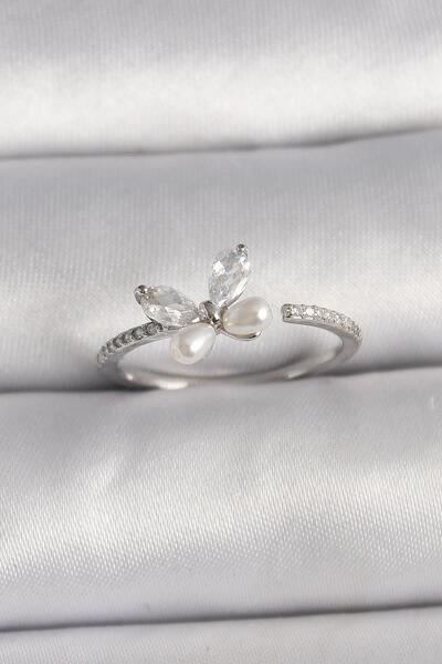 Inure Jewelry النحاس الفضة اللون الزركون حجر الفراشة نموذج اللؤلؤ مفصلة حلقة ...