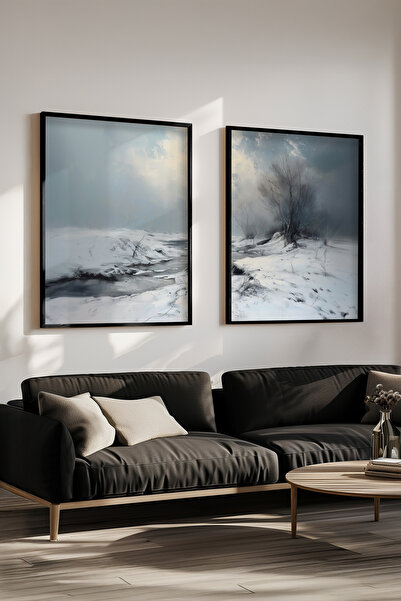 STARYUNA Set de pictură cu efect de pictură în ulei, cu cadru din lemn negru,...