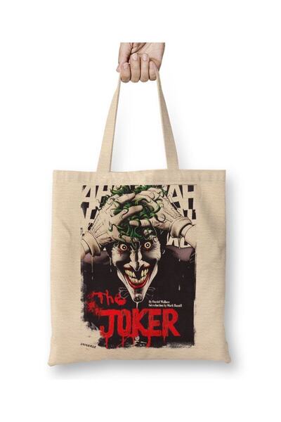 Toyaso The Joker White Tote Bag Long Handle Shopping Bag Beach Bag