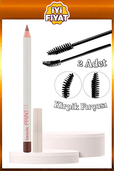 beaulis 104 Caramel Dudak Kalemi + 2 Adet Mini Kirpik Kaş Fırçası