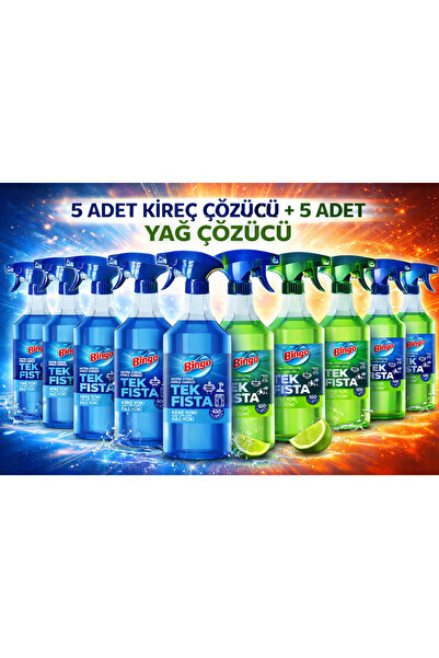 Bingo tek fısta yağ çözücü 5 adet+bingo tek fısta kireç çözücü 5 adet