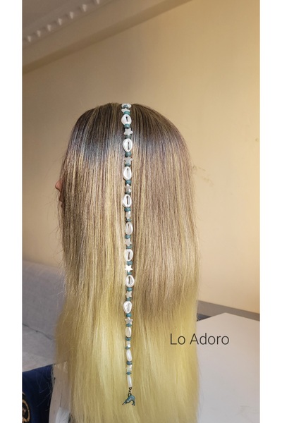 LO ADORO 2-Piece Snap-On Hair Holiday Accessory Pearl Bead Oyster Seashell St...