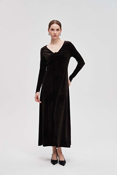 Livia Long Sleeve Solid Midi Dress
