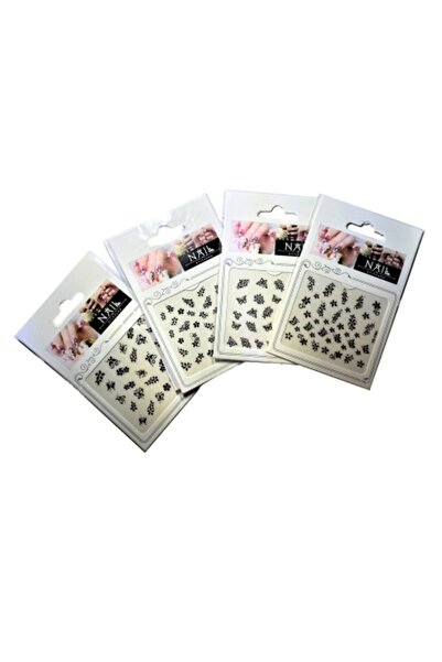 Chique Set of 12 Nail Stickers - Black Design