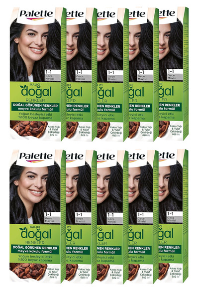 Palette Kalıcı Doğal Renkler Saç Boyası 1-1 Gece Mavisi X 10 Adet (1 koli)